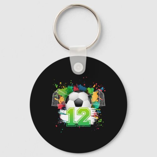 12th Soccer Birthday Party 12 Year Old Soccer Play Keychain