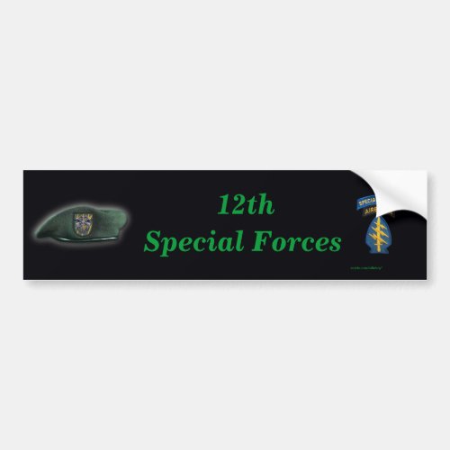 12th special forces flash iraq Bumper Sticker vet