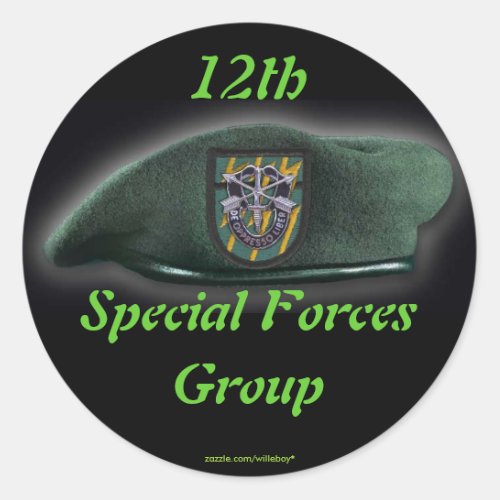 12th Special forces sf Green Berets veterans Classic Round Sticker