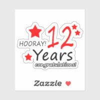 Number 12 (Vintage White) 12th Birthday' Sticker | Spreadshirt