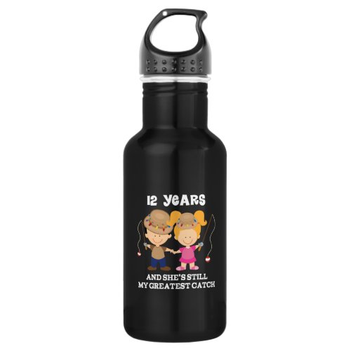12th Wedding Anniversary Funny For Him Water Bottle