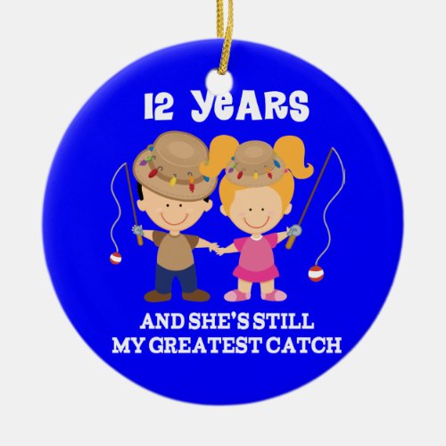 12th Wedding Anniversary Funny Gift For Him Ceramic Ornament