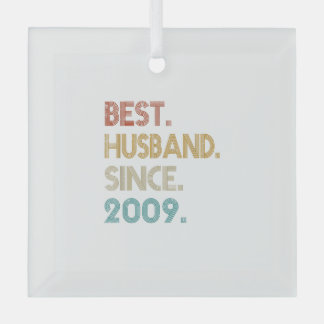 12th Wedding Anniversary Gift Him - Best Husband S Glass Ornament