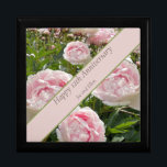 12th Wedding Anniversary, Peony flower Gift Box<br><div class="desc">This unusual anniversary gift box has been designed for a couples twelfth wedding anniversary, traditionally silk with the flower alternative being Peony. With this in mind I have used a beautiful image of pink Peonies with a coordinating banner and editable text for this lovely gift box. A ideal to combine...</div>