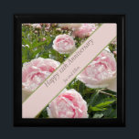 12th Wedding Anniversary, Peony flower Gift Box<br><div class="desc">This unusual anniversary gift box has been designed for a couples twelfth wedding anniversary, traditionally silk with the flower alternative being Peony. With this in mind I have used a beautiful image of pink Peonies with a coordinating banner and editable text for this lovely gift box. A ideal to combine...</div>
