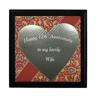 12th Wedding Anniversary, Silk Anniversary Gift Box