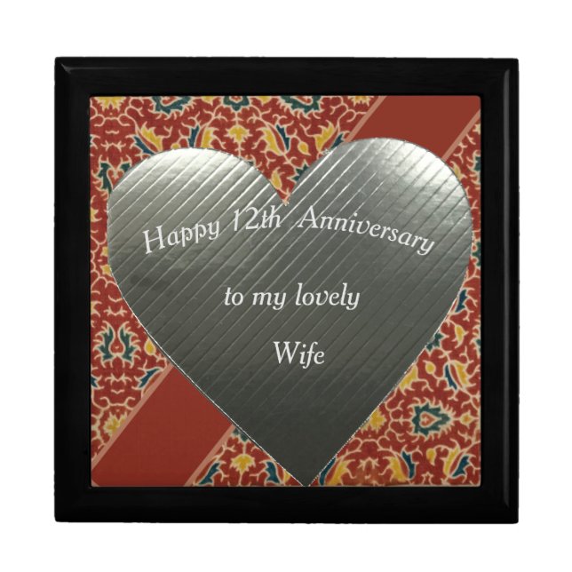 12th Wedding Anniversary, Silk Anniversary Gift Box (Front)