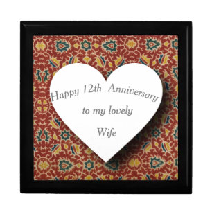 12th Wedding Anniversary, Silk Anniversary Gift Box