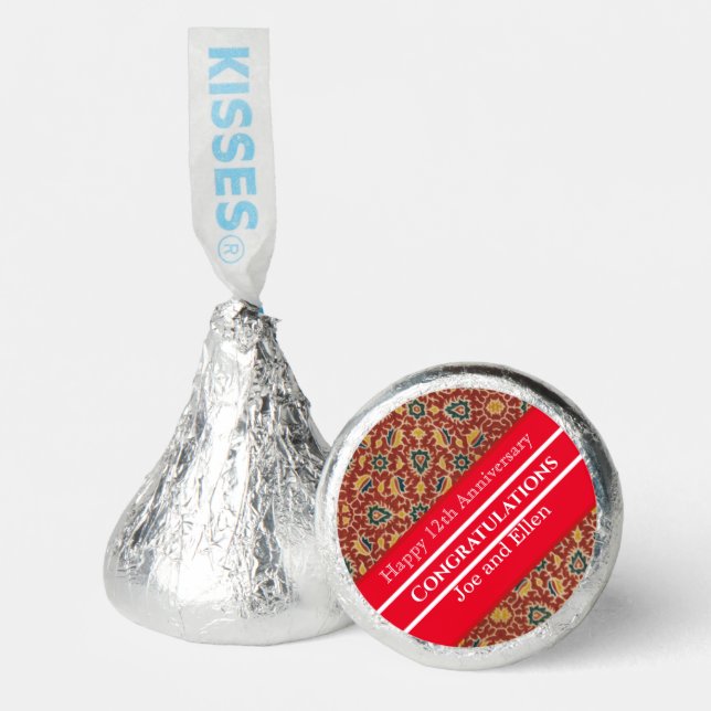 12th Wedding Anniversary, Silk Anniversary Hershey®'s Kisses® (Front)