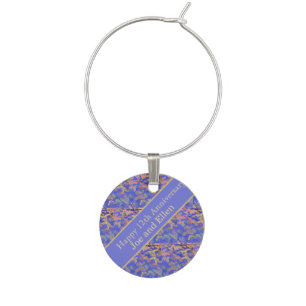 12th Wedding Anniversary, Silk Anniversary Wine Charm