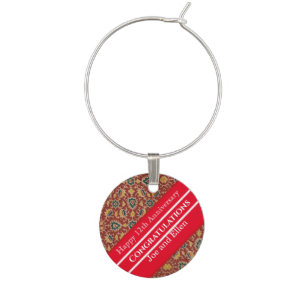 12th Wedding Anniversary, Silk Anniversary Wine Charm