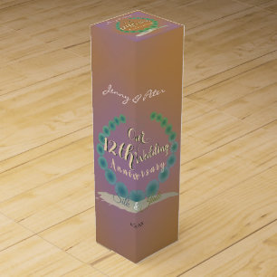 12th Wedding Anniversary Silk & Jade Wine Box
