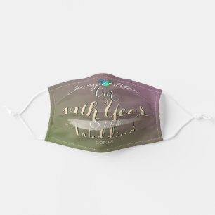 12th Wedding Anniversary Silk on Plum Moss Adult Cloth Face Mask