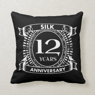 12TH wedding anniversary silk Throw Pillow