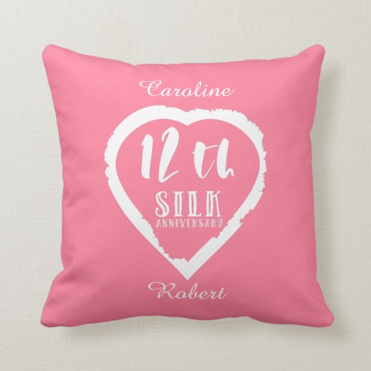 12th wedding anniversary silk traditional throw pillow | Zazzle.com