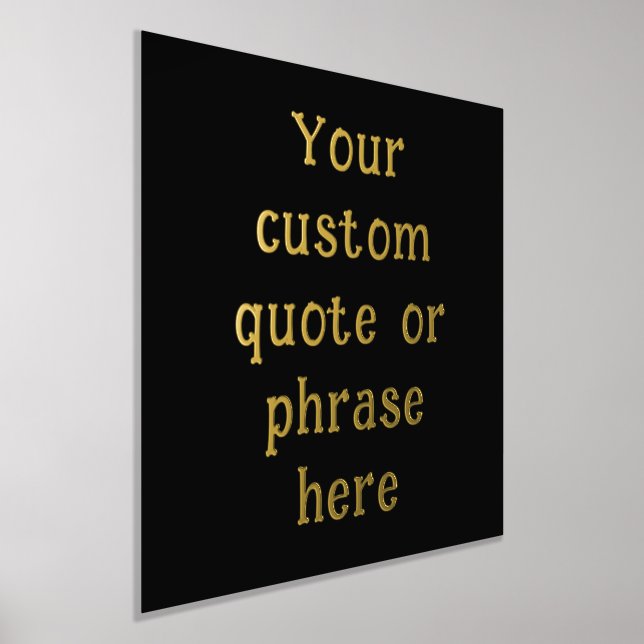 12x12 Black GOLD FOIL Custom Quote Phrase Verse    Prints (Laydown)