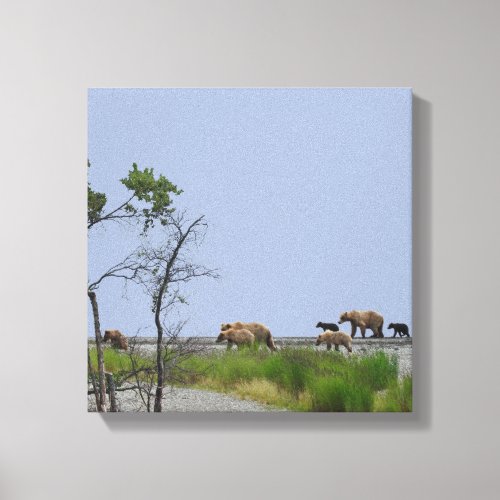 12x12  Canvas Gloss w grizzly bears  cubs
