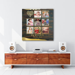 12x12 Photo Collage REAL GOLD FOIL Rustic Prints