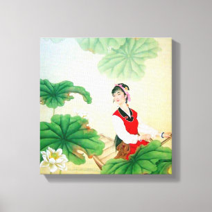 12x12" Wrapped Canvas (Gloss) with Chinese Motif Print
