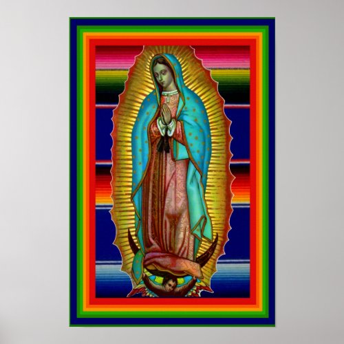 12x18 Our Lady of Guadalupe Zarape Tilma Poster