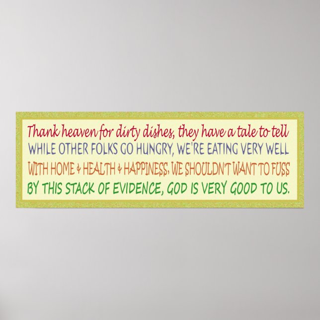 12x36 Poster - Kitchen Decor (Front)