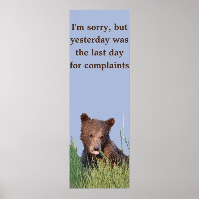 12x36   Poster Paper (Matte) w/ grizzly bear cub (Front)