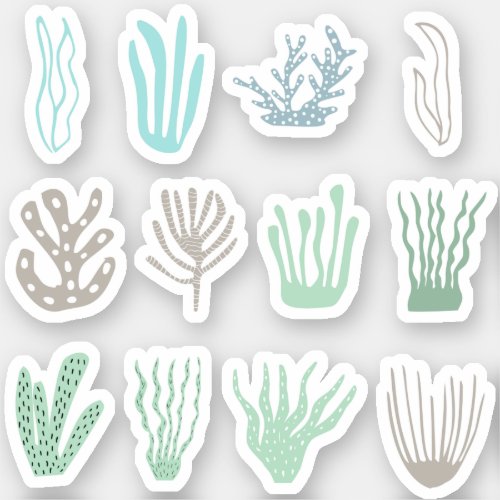 12x Ocean plant life Sticker