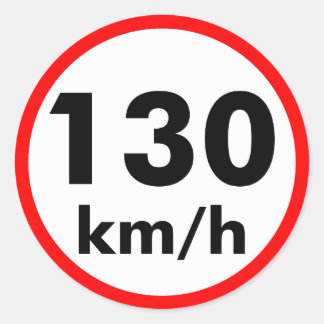 130 km/h classic round sticker