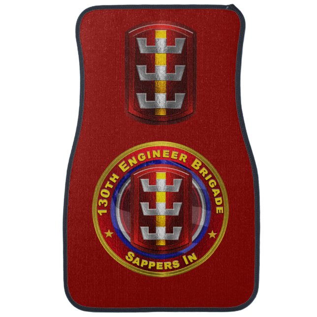 130th Engineer Brigade “Sappers In” Car Floor Mat (Front)