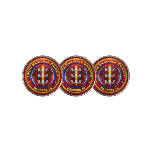 130th Engineer Brigade “Sappers In” Golf Ball Marker (3 Up)