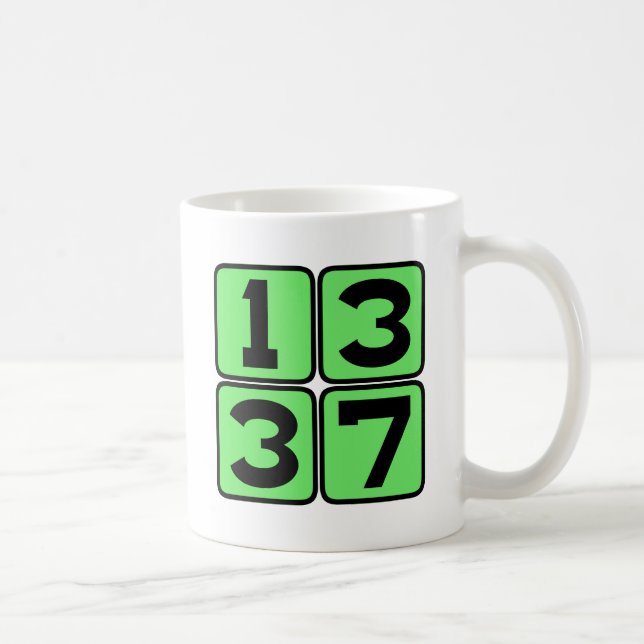 1337 Leet Leetspeak Eleet Internet Meme Slang Coffee Mug (Right)