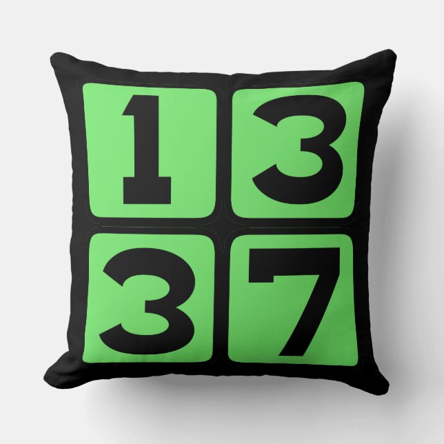 1337 Leet Leetspeak Eleet Internet Meme Slang Throw Pillow (Front)
