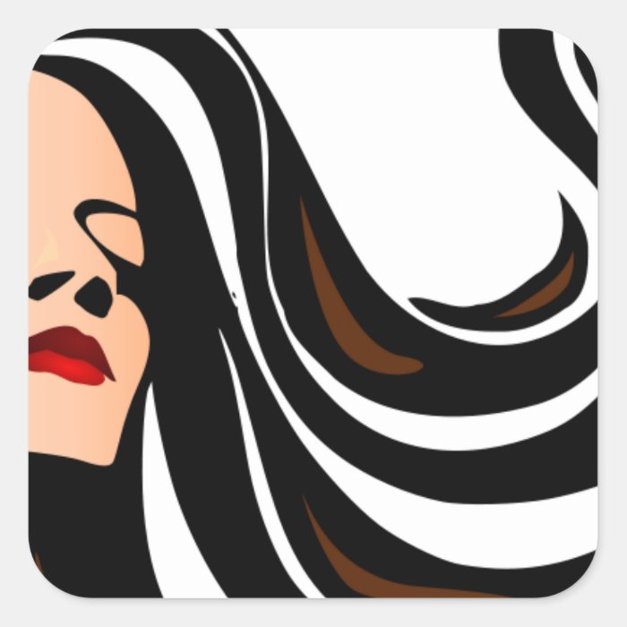 13386 BEAUTY SALON HAIRSTYLIST FASHION WOMAN LOGO STICKER