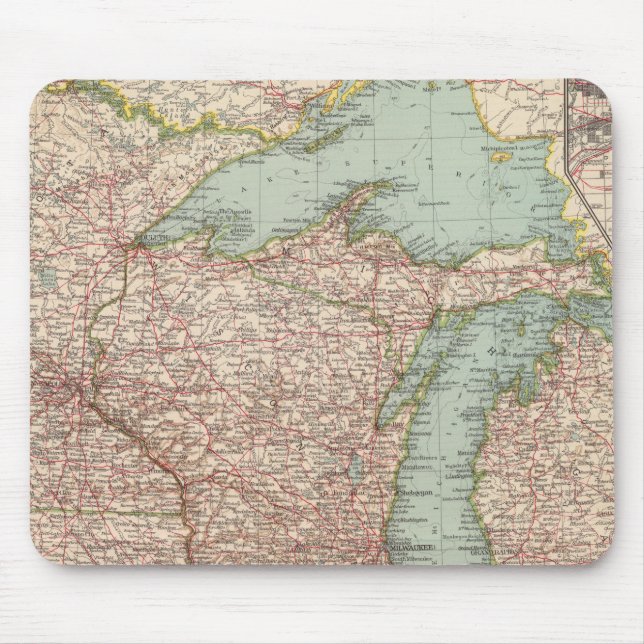 13435 Mich, Wis, Minn, Ia, Mo, Ill, Ind, Ky Mouse Pad (Front)