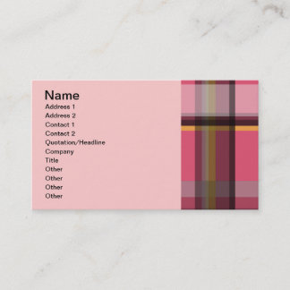 135 PINK BROWN PLAID PATTERN GRAPHIC BACKGROUNDS T BUSINESS CARD