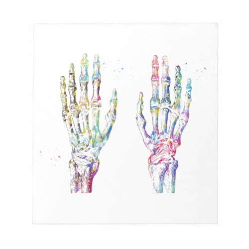 1365ea Hand MusclesWatercolor PrintSkeletal Hand Notepad