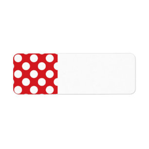 136 RED WHITE POLKA DOTS POLKADOT PATTERN BACKGROU LABEL