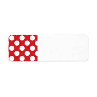 136 RED WHITE POLKA DOTS POLKADOT PATTERN BACKGROU LABEL