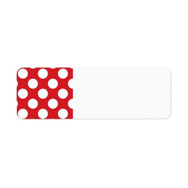 136 RED WHITE POLKA DOTS POLKADOT PATTERN BACKGROU LABEL (Front)