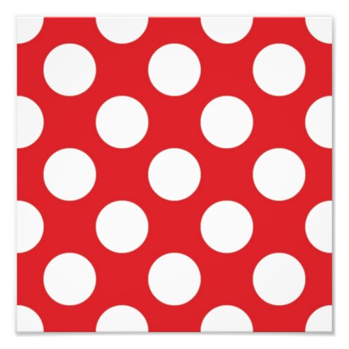 136 RED WHITE POLKA DOTS POLKADOT PATTERN BACKGROU PHOTO PRINT