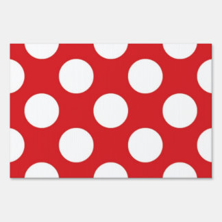 136 RED WHITE POLKA DOTS POLKADOT PATTERN BACKGROU SIGN