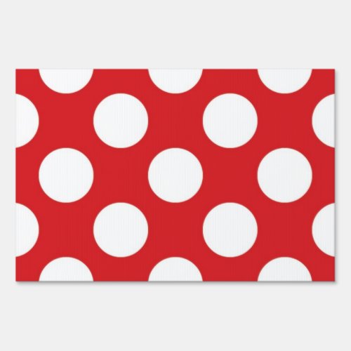 136 RED WHITE POLKA DOTS POLKADOT PATTERN BACKGROU SIGN