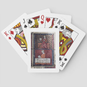 137-0011409/1 Seated woman with a dove and a man c Poker Cards