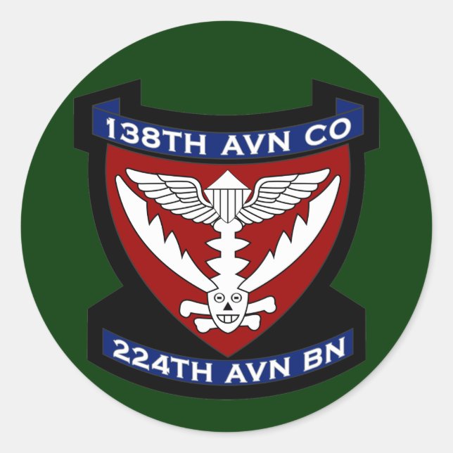 138th Avn Co - RR 2 Vietnam Classic Round Sticker (Front)