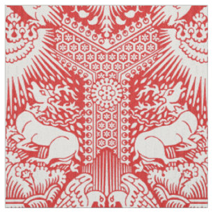 1390 Damask with Deer and Hawks Fabric