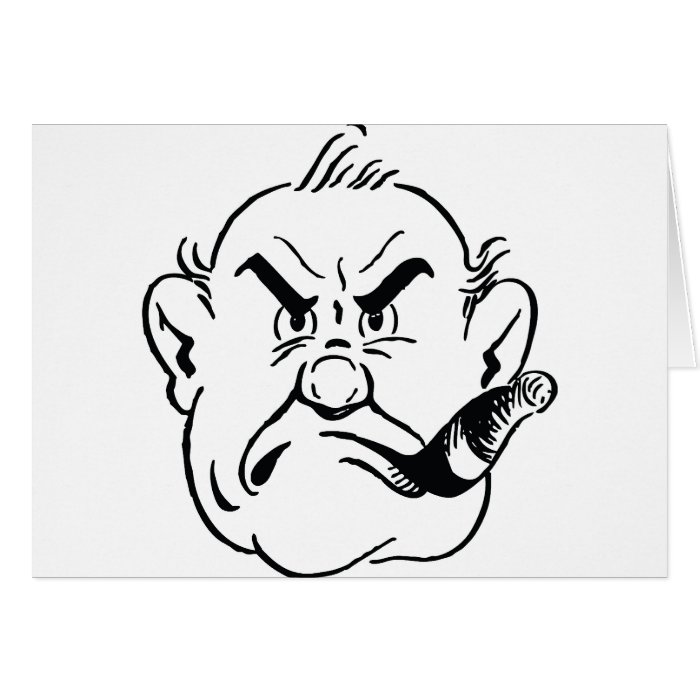 139 Grumpy Man Smoking Cigar Free Retro Clipart Il Greeting Card