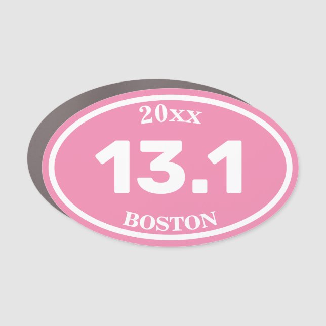 13.1 Custom Half Marathon Finisher Oval Car Magnet (Front)