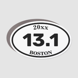 13.1 Custom Half Marathon Finisher Oval Car Magnet
