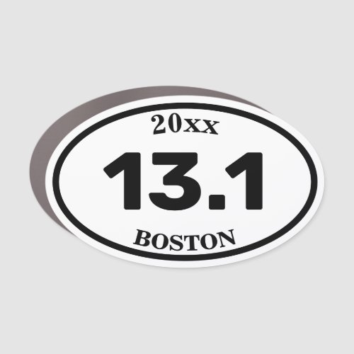 131 Custom Half Marathon Finisher Oval Car Magnet