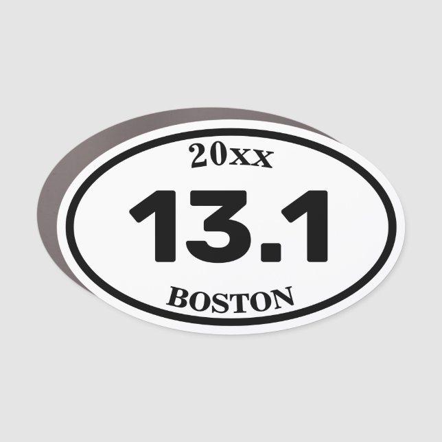 13.1 Custom Half Marathon Finisher Oval Car Magnet (Front)